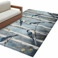 thumbnail image 6 of Teal Forest Birds Area Rug 4x6 Washable Rug Non Slip Modern Oil Painting Art Large Area Rug Indoor Floor Carpet for Entryway Bedroom Kitchen Living Room Home Office Dining Room Nursery, 6 of 8