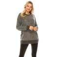 thumbnail image 2 of Haute Edition Women's Heather Contrast Slouchy Cozy Pocket Sweatshirt Tunic, 2 of 6