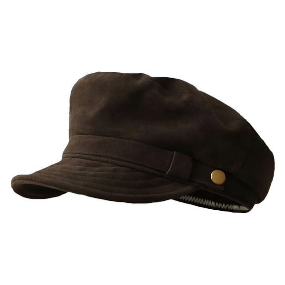 TELOLY Women Newsboy Cap Faux Suede Beret Hat Adjustable Casual Newsboy Caps for Women
