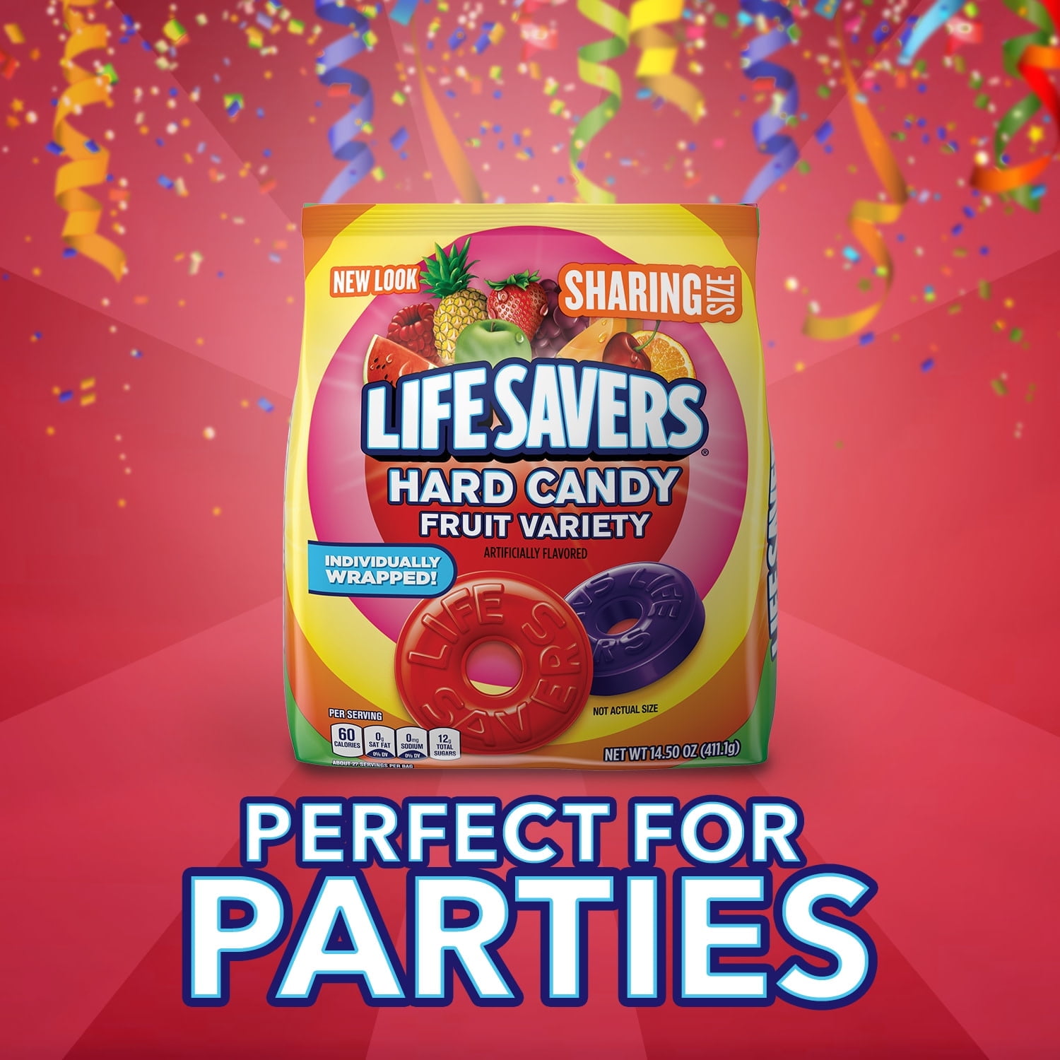 Life Savers Hard Candy Fruit Variety Candy, Sharing Size, 14.5 oz, 108 Ct