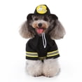 thumbnail image 3 of 1 juego de ropa para perro, uniforme de bombero, ropa para mascotas, disfraz de fiesta, abrigo transformado para mascota, gato, cachorro, talla XL, color negro, 3 of 7