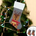 thumbnail image 1 of Fiudx Ofertas del día Medias navideñas tejidas con diseños de Papá Noel y muñeco de nieve Bolsas de regalo rojas ideales para colgar en el árbol de Navidad, 1 of 7