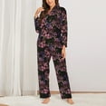 thumbnail image 2 of Daiia Orchids Flowers for Women's Long-Sleeved Pajama Set – Soft & Comfortable Sleepwear Button-Up Pajamas Cozy Lounge Wear-XX-Large, 2 of 7