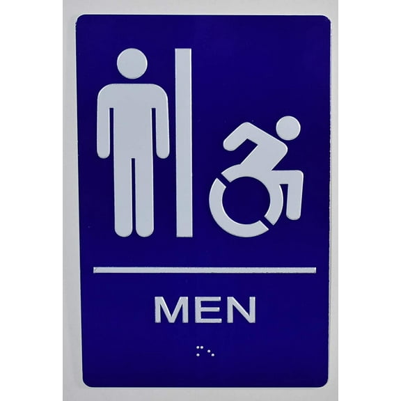 CA Men Restroom accessible Sign -(Aluminium, Blue,6x9) The Sensation line(ref-2022-4)