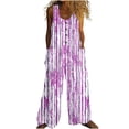 thumbnail image 3 of Zedker One Piece Jumpsuits for Women Bohemian Button Wide Leg Overalls Summer Rompers Beach Vacation Jumpers With Pockets 2026 PurpleXXL, 3 of 8
