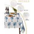 thumbnail image 2 of Blue Palm Trees Table Cloth, Waterproof Tablecloth for Rectangle Tables, Summer Botanical Tropical Plants Reusable Washable Fabric Table Cover for Restaurant Kitchen Dining Tables 60"x120", 2 of 9
