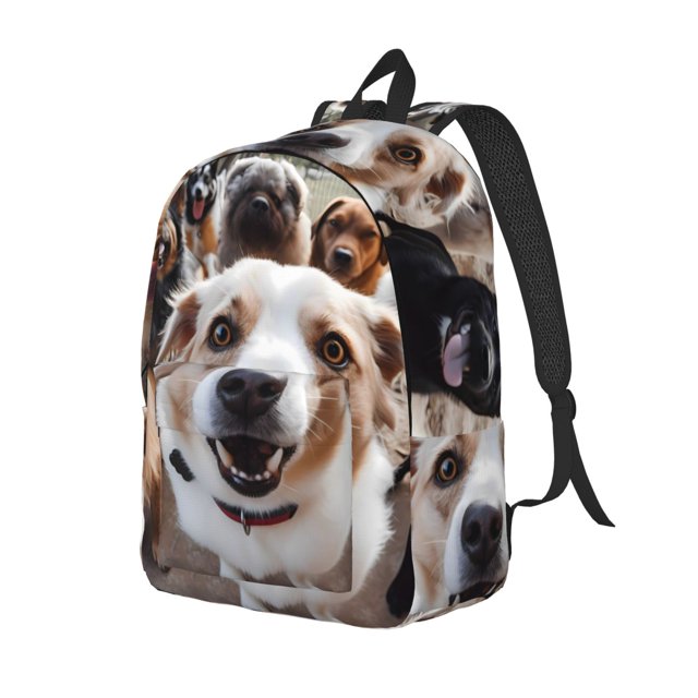 Fotbe Realistic Cute Puppy Mochila de Lona con Estampado, Mochila Duradera, Mochila Versátil de Alta Calidad, Mochila Compacta Vintage-Small
