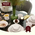 thumbnail image 7 of HomeVss, Pearl Dots Stoneware Dinnerware Set 20pc Set, White, 7 of 7