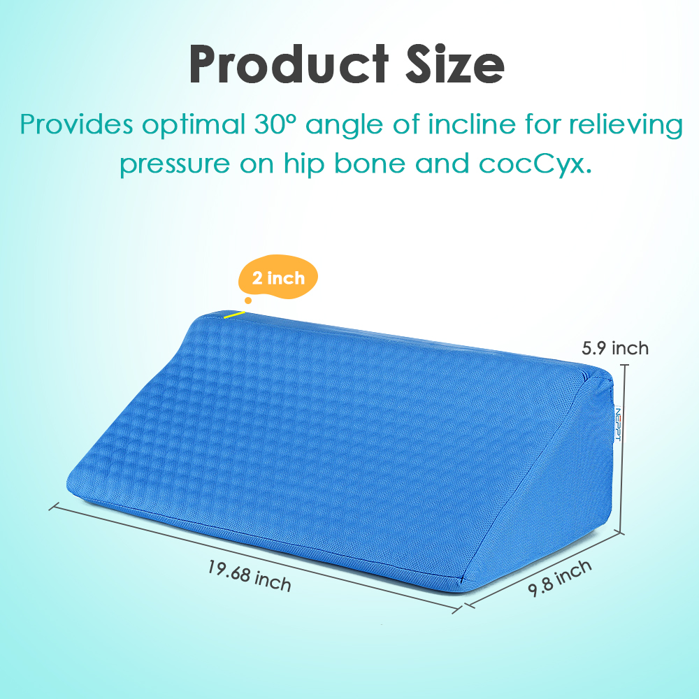 Wedge Pillow for Side Sleeping, Supportive Foam Bed Wedge for Bedridden Patients, Medical Rolling Pillow for Comfortable Turning, Waterproof Cover, Ideal for Post-Surgery Back Support