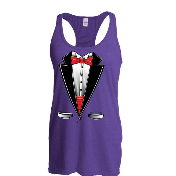 IWPF - Women's Racerback Tank Top - Tuxedo Prom Costume