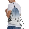 thumbnail image 3 of Easygdp Snowman And Christmas Tree Drawstring Backpack, Beach Sackpack, Travel Sackpack Lightweight for Sports, Gym, Travel, Swimming - Small, 3 of 9