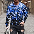 thumbnail image 1 of Blusas y camisas de manga larga con cuello redondo para hombre. Camiseta deportiva estampada para San Valentín. Camiseta de manga larga con cuello redondo. Blusas de licra para hombre., 1 of 5