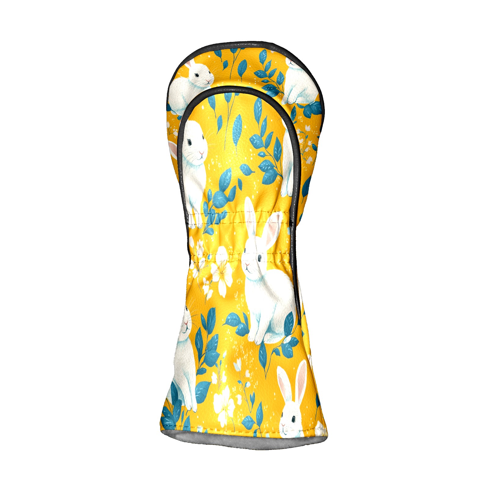 Golf Club Covers PU Leather Waterproof Head Covers for Fairway Woods Hybrids White Rabbit