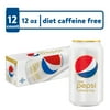 Diet Pepsi Cola Caffeine Free Soda Pop, 12 fl oz, 12 Pack Cans