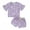 Purple, variant on Musuos Toddler Girls Summer Outfit 6M- 4T Floral Print Short Sleeve T-Shirt and Elastic Shorts Set Cute Summer 2 Piece Clothes