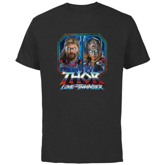 Marvel Thor: Love and Thunder Thor and Mighty Thor - Short Sleeve Cotton T-Shirt for Adults - Customized-Black