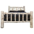 thumbnail image 2 of Montana Collection King Bed w/ Laser Engraved Bear Design, Clear Lacquer Finish, 2 of 7