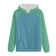 thumbnail image 4 of Timegard Sweatshirts for Women Long Sleeve Hoodies Pullover Fall Color Block Loose Tops with Pockets, 4 of 5