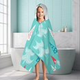 thumbnail image 6 of Turquoise Christmas Tree Pattern Hooded Bath Towel，60"x35" for Ages 3 To 12 Kids, Quick Dry Lightweight Soft Microfiber Hood Beach Towel Cover Up for Kids, 6 of 7