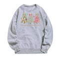 thumbnail image 4 of Fiaer Merry Christmas Womens Sweatshirts Funny Xmas Tree Graphic Plus Size Tops Crew Neck Long Sleeve Comfort Holiday Pullover Light Gray XL, 4 of 4