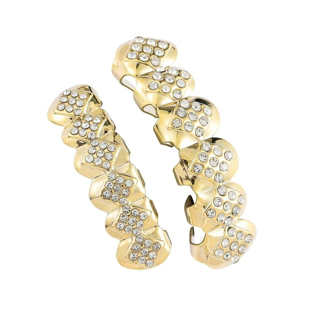 Hip Hop Grills Diamante Plateado Punk extraíble para Halloween Cosplay Dorado Baoblaze Tapas Parrillas Boca