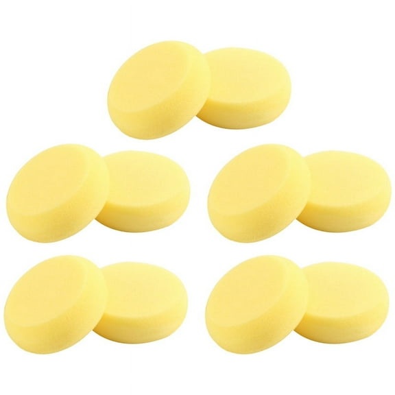 10Pcs Round Synthetic Artist Paint Sponge Craft Sponges for Painting Pottery Watercolor Art Yellow 2.75inch
