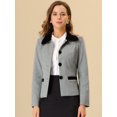 thumbnail image 2 of INSPIRE CHIC Manteau Caban d'Hiver pour Femme Élégant à Col Rabattu Contrastant avec Poches, Simple Boutonnage, Gris Pâle, TG, 2 of 6
