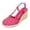 A-Hot Pink531, variant on Womens Espadrille Wedge Boho Flexible Light Closed Toe T Strap Soft Foam Platform Suade Espadrille Wedge Summer Beach Sandals