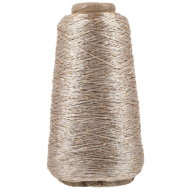 Juego de hilo de algodón con purpurina brillante para crochet, ovillos de lana para tejer (100 g dorado)