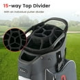 thumbnail image 2 of Topbuy 15-Way Golf Cart Bag Golf Club Bag with 15 Ways Organizer Divider Top 7 Zippered Pockets Cooler Bag Umbrella Holder Rain Hood Grey + Red, 2 of 8