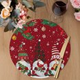 thumbnail image 3 of Christmas Gnomes Round Placemats Set of 6, Braided Polypropylene Place Mats, Red Joy Pine Branches Cardinal Birds Washable Table Mats for Kitchen Dinner Holiday Wedding Party Coffee Table Decor 15", 3 of 9