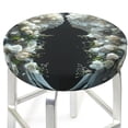 thumbnail image 3 of Lsque Floral Angelic White Wings Pattern Round Bar chair cushion covers Velvet Fabric Premium Comfort Protects from Scratches and Stains for 14-17 Inch Chair-12 inch, 3 of 7
