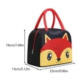 thumbnail image 7 of Cute Cartoon Fox Insulated Lunch Tote Bag for Kids, Black Animal Print Portable Thermal Cooler Handbag for School Picnic Travel Food Storage, 7 of 7