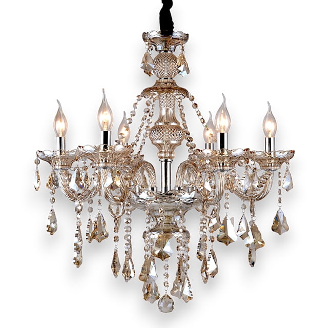 Candil de Techo Cristal Cortado D'Gala Iluminación DG8015 Champagne de 6 Luces