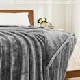 thumbnail image 3 of Exclusivo Mezcla Plush Fuzzy Fleece Queen Size Blanket, Super Soft Fluffy and Thick Blankets (Mixed Black, 90"x90"), 3 of 7