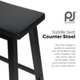 thumbnail image 4 of PJ Wood Classic Saddle-Seat 29In Kitchen Counter Stools, Black, Set of 2, 4 of 7