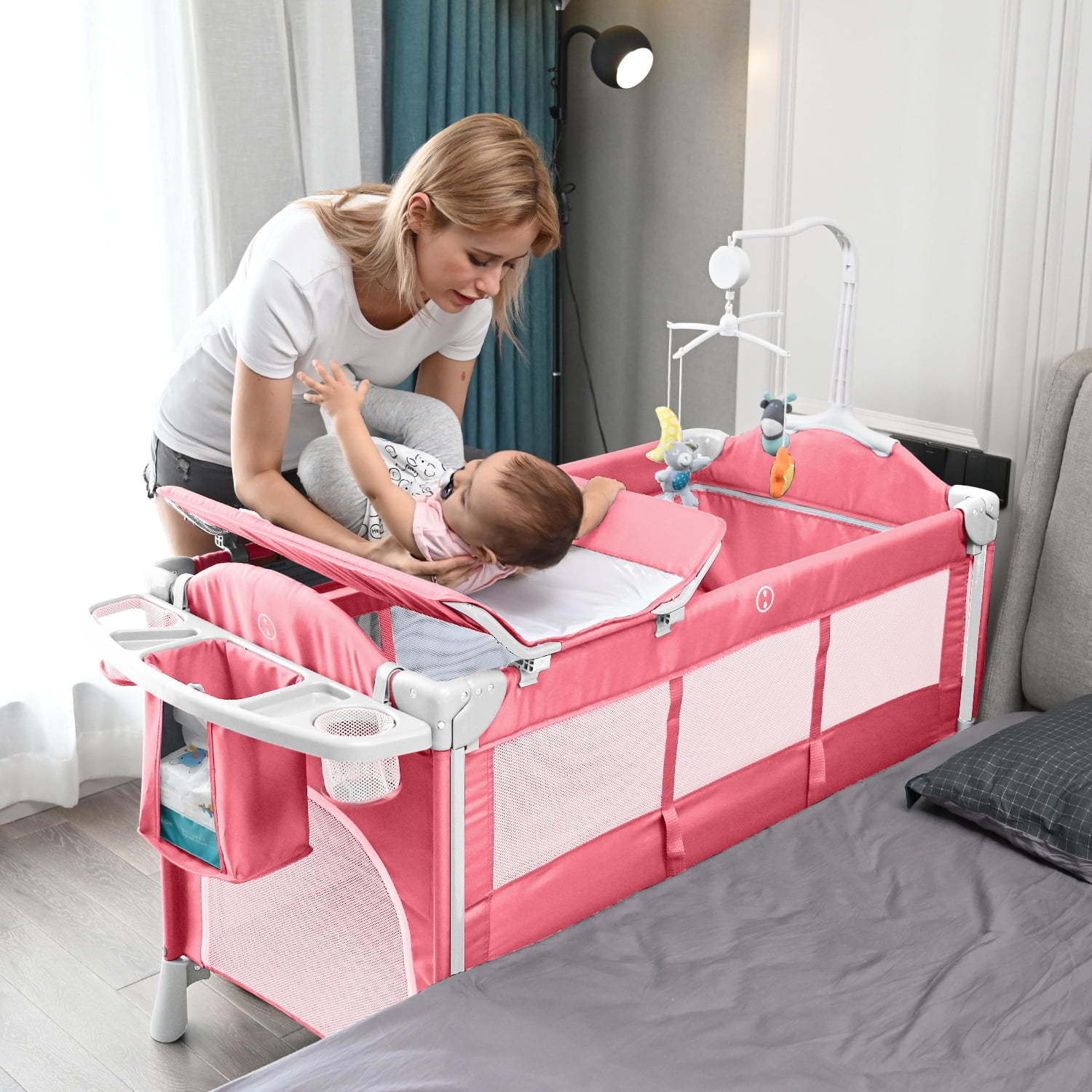 Baby Bassinet Bed 90x50cm Breathable Portable Infant Lounger Crib Nest B 