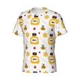 thumbnail image 5 of Vsdgher Bees and Flowers Print Men's Dry Fit Mesh Athletic Shirts Moisture Wicking Tennis T-Shirt Tops, 5 of 9