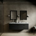 thumbnail image 2 of Castor 60 in W Black Double Bath Vanity, Carrara Marble Top, and Faucet Set, 2 of 11