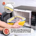 thumbnail image 2 of Pizza Pack® Reusable BPA-Free Silicone Storage Container with 5 Microwavable Trays, Yellow, 2 of 7