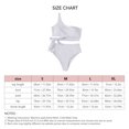 thumbnail image 5 of Traje de baño para mujer, talle alto, correa para un solo hombro, transpirable, elástico, simple, elegante, trajes de baño divididos para fiestas en la playa, blanco puro L, 5 of 5
