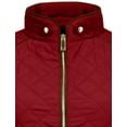thumbnail image 4 of J. METHOD Women’s Lightweight Quilted Jacket Long Sleeve Full Zip Up Casual Stand Collar Coat Outerwear with Pockets NEWJ22 Burgundy 1XL, 4 of 6
