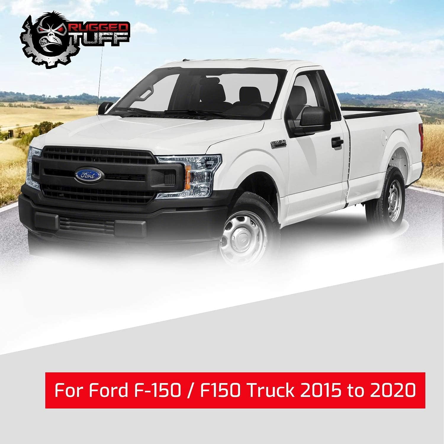 Rugged TUFF Driver Side Mirror Glass Replacement for 15-20 Ford F150 Blind Spot Detection (Heated Defrost)