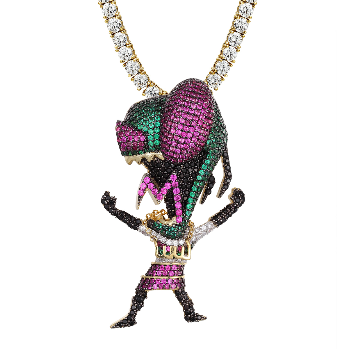 Master Of Bling Mens Gold Finish Custom Cartoon