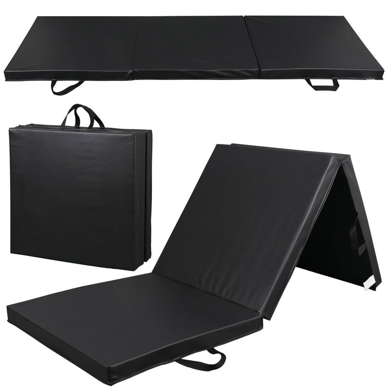 Heavy Duty Folding Mat 2 inch Thick Foam Panel Gym Workout Black