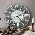thumbnail image 3 of Rustic Vintage Wall Clock – 26.5-Inch “Old Town” Farmhouse Clock with Raised Roman Numerals, Distressed Wood Look, Silent Movement, 3 of 6