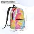 thumbnail image 2 of 17in Backpack With Pocket Adjustable Shoulder Strap Large Capacity Zipper Opening And Closing Double Pull Head Zipper For Work Travel Sports Tie-Dye Pattern Bright Colors Tie-Dye Background, 2 of 8