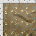 thumbnail image 2 of oneOone Cotton Poplin Light Brown Fabric Clothes|Footprint & Baby Feeder Kids Sewing Material Print Fabric By The Yard 56 Inch Wide, 2 of 4