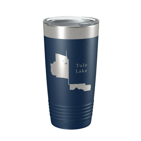 

Tule Lake Map Tumbler Travel Mug Insulated Laser Engraved Coffee Cup California 20 oz Navy Blue