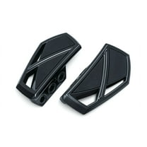 Kuryakyn 5773 Motorcycle Foot Control Component: Phantom Mini Board Floorboards without Adaptors, Gloss Black, 1 Pair